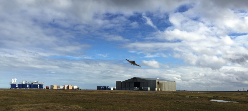 DataHawk during ERASMUS with the third ARM Mobile Facility in the background.